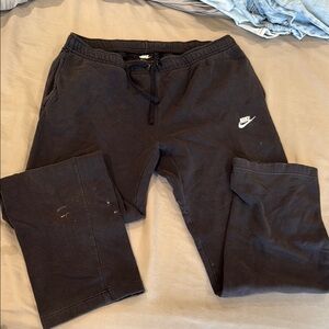 Nike Men's Black Fleece Open Leg Pants